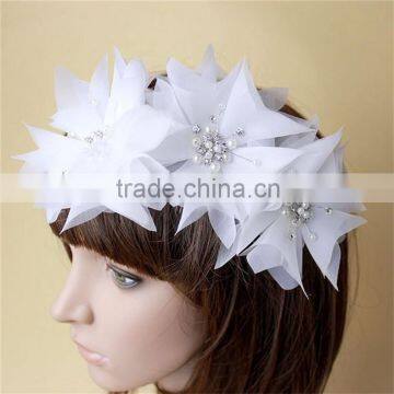 MYLOVE white and beige hair flower hair comb for women MLXA28