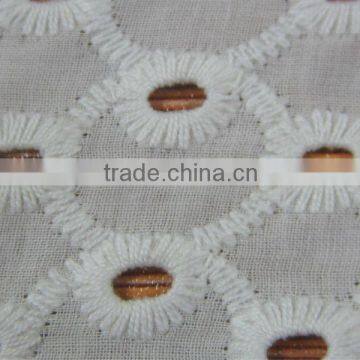 Es3036 white cotton embroidery blouses fabric