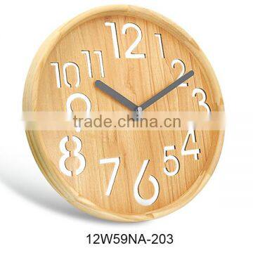 Classical large round wooden clock accurate wall clock for household decor