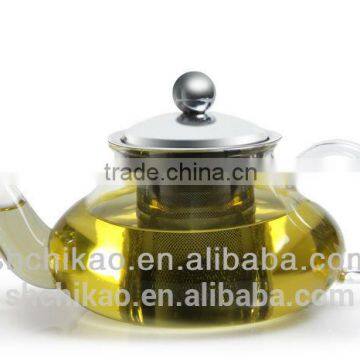 glass infusion tea pot set with #18/8 stainless steel lid