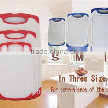 Custom Color Plastic Cutting Board, Dishwasher Safe 3 Piece Kitchen Cutting Boards Set Large with Juice Groove Lip