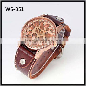 Fashion Womens Mens Brown Leather Now Watches