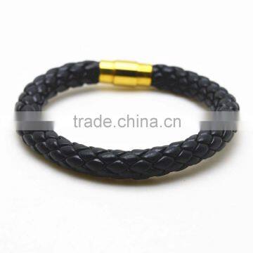 real leather stainless steel bracelets for men