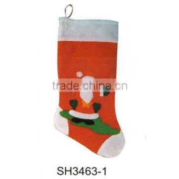 2016 new design Christmas stocking printed with Santa claus/snowman/Chrisrmas tree,Christmas gift