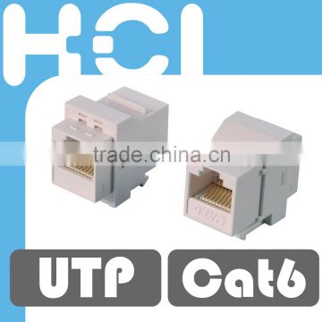 Taiwan Manufacturer RJ45 Cat 6 180Degree Unshielded UTP Straight Keystone Coupler