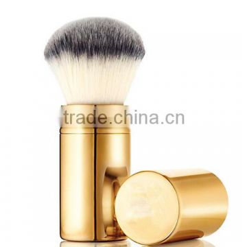 Beauty Golden Metal Synthetic Hair Retractable Powder Makeup Brush