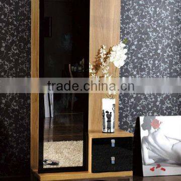 Modern Black High Gloss MDF Wardrobe/ Closet With Drawers