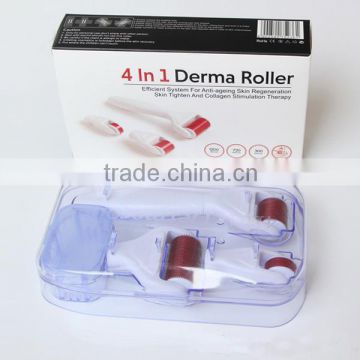 4 in 1 Derma Roller Dermaroller System Rotating Microneedle Roller for hair loss treatment