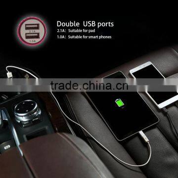 Promotional Gifts Customized Logo Alloy Fast Charge Cheap Dual Usb Car Charger With LED Indicated Light photo-4