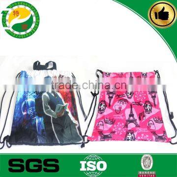 good quality custom pattern polyester drawstring bag, bag drawstring,cheap custom drawstring bags