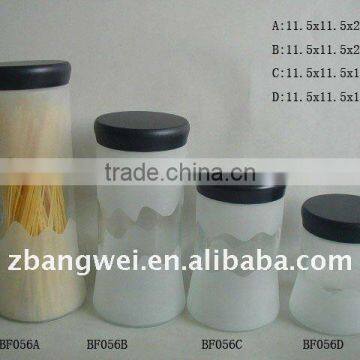 glass transparent jar with frosted used for storage food