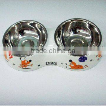 Hot sale stainless steel double pet bowl for food and water