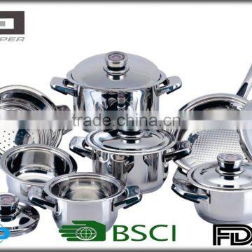 12 pcs Stainless Steel Cookware Set