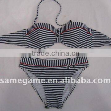 stripe halter bikini