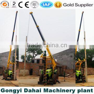 Tractor Mounded Auger Drilling Machine With Crane for Lifting Pole photo-4
