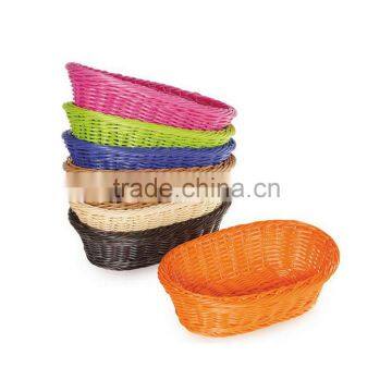 S&D cheap plastic rattan BIG Round bread basket storage fruit tray