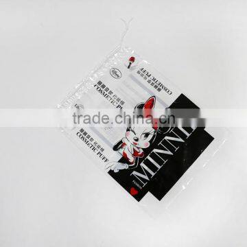 Cotton Puff Plastic Drawstring Bag for Cosemtic photo-4