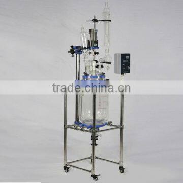 2013 hot selling GG17 Borosilicate glass lab jacket glass reactor 20L