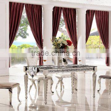 TH375 Comtemporary Tempered Glass Mirrored Dining Room Table photo-2