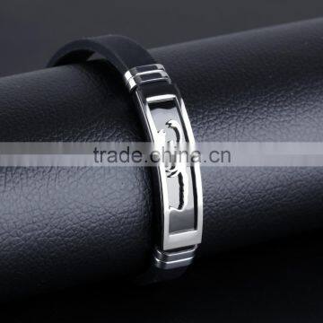 Silicone Man Bracelets Fashion Stainless Steel Scorpion Design Length Adjustable Cool Men Jewelry Bangles photo-6