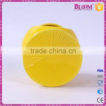 Yellow Ceramic Round Craft Ceramic Incense Burner photo-5