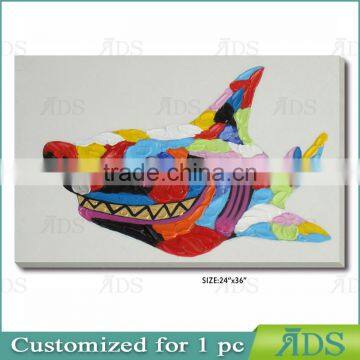 Handmade Contermporary Abstract Tropical Fish Painting photo-3