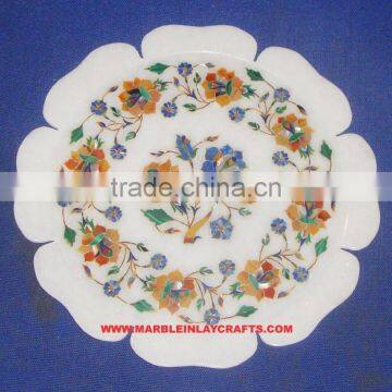 Lovely Handcrafted Marble Inlay Plate