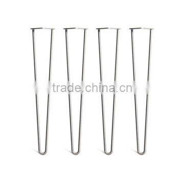 Chrome Plated Steel Leg 28 Inch 3 Rod Outdoor Hairpin Table Leg photo-2