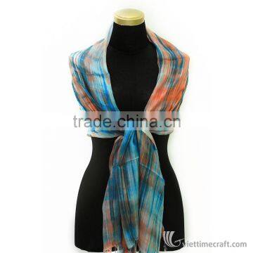 Dyed Silk Scarf, Multi-color, 100% Handicraft in Vietnam photo-6