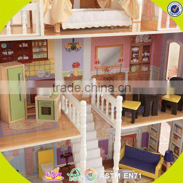 2017 New Design Kid Wooden Doll House Kits Lovely Wooden Girls Doll House Kits W06A218 photo-5