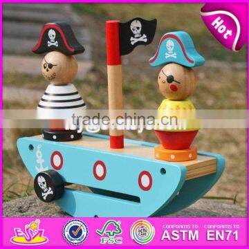 New Design Pirate Toy Wooden Stacking Balance Blocks for Kids W11F056 photo-3