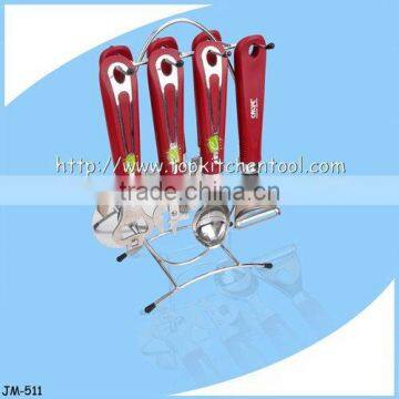 6pcs Red PP handle kitchen utensils