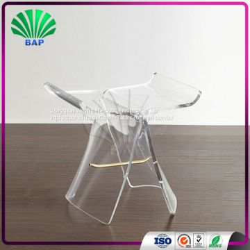 Transparent Crystal Living Room Stool Acrylic Piano Stool Luxury Glass 4 Legs Ottomans