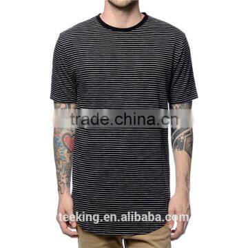 95% cotton 5% elastane stripe longline gym t-shirt