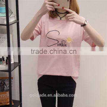 Wholesale loose short sleeve women t shirt custom printing t shirt