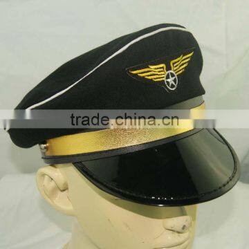 Factory Custom Embroidered Peaked Cap Officer Uniform Cap photo-4