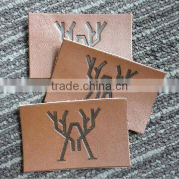 Wholesale factory direct hot sale custom embossed jeans leather label PU and genuine leather patch