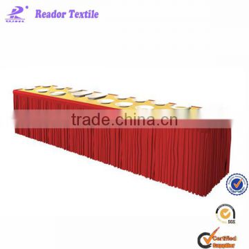 2015 cheap red table skirting for banquet,wedding