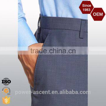 Latest Design Solid Men's Flat Front Winkle Free Pants Trousers