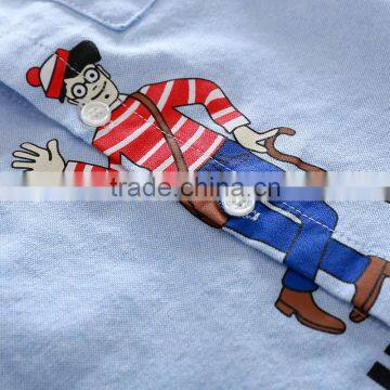 S33468W Summer Boys Shirts Cotton Long Sleeve Cool Boys Embroidery Blouse photo-6