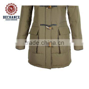 Women's New Design Outdoor Winter Down Coat With Horn Button photo-4