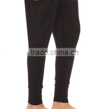 OEM Soft Lounge Ribbed Waist Tapered Leg Imperial Harem Pants Black photo-5