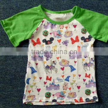 boy cartoon print clothing giggle moon children short sleeves T-shirt in summer