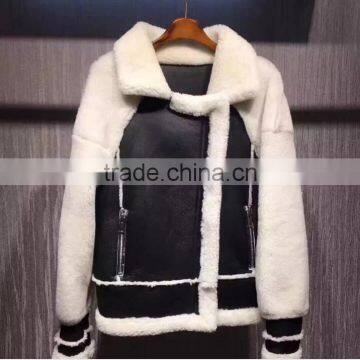 Two color wool coat