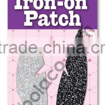 mini Glitter Iron on PU patches heat press patch colorful patches