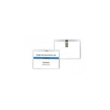 Spring jaw clip PVC ID card wallet, Conference Name Badge Holders 30313