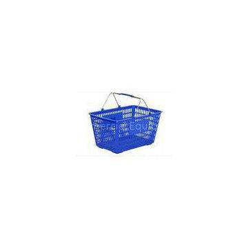 Blue Flexible Hand Shopping Basket Metal Handle Plastic Grip Light weight