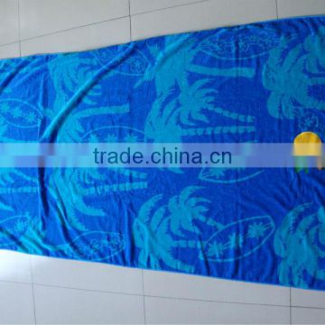 Factory supply cotton custom jacquard design beach towel