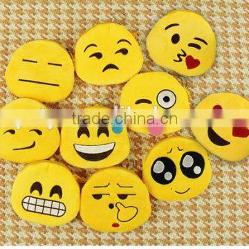 Popular 10cm plush emoji coin purse with zipper