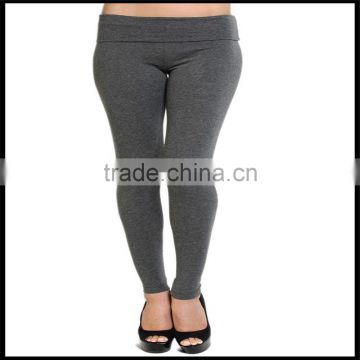 Stretch Workout Skinny Yoga Pants Foldover Waistband Cotton Leggings Style 4